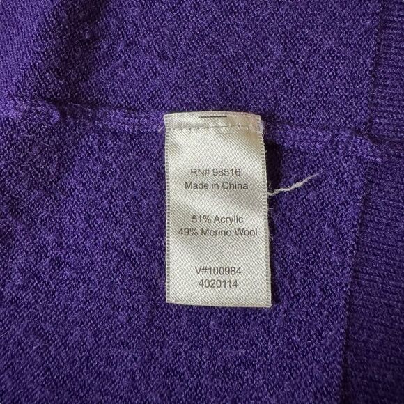 Coldwater Creek Women's Purple Open Front Cardigan Vest Topper Size Large - Picture 7 of 8